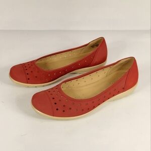 Hotter Livvy Red Ballet Flats #728 Size 8